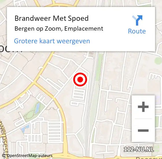 Locatie op kaart van de 112 melding: Brandweer Met Spoed Naar Bergen op Zoom, Emplacement op 23 april 2024 14:39