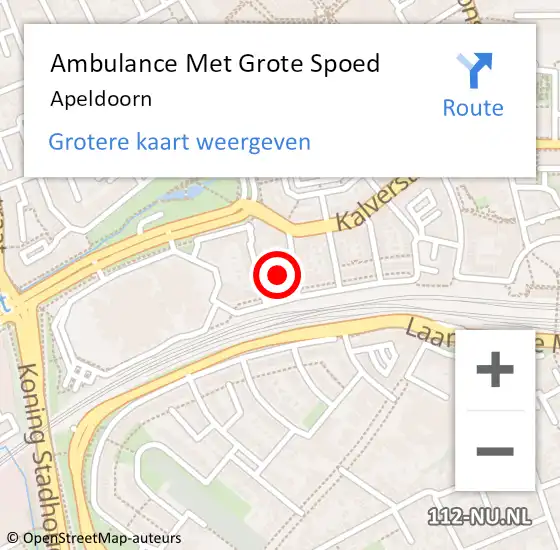 Locatie op kaart van de 112 melding: Ambulance Met Grote Spoed Naar Apeldoorn op 24 april 2024 09:20