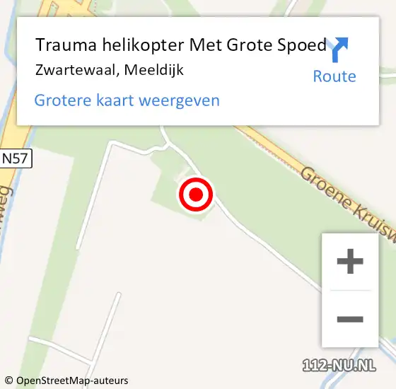 Locatie op kaart van de 112 melding: Trauma helikopter Met Grote Spoed Naar Zwartewaal, Meeldijk op 25 april 2024 20:50