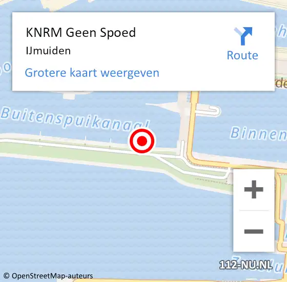 Locatie op kaart van de 112 melding: KNRM Geen Spoed Naar IJmuiden op 26 april 2024 08:27