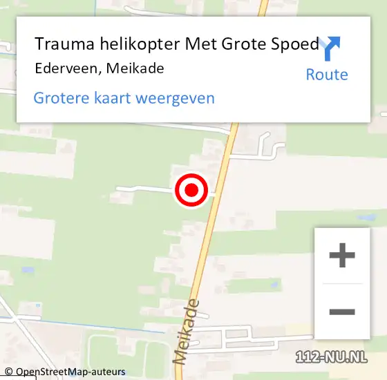 Locatie op kaart van de 112 melding: Trauma helikopter Met Grote Spoed Naar Ederveen, Meikade op 27 april 2024 03:43