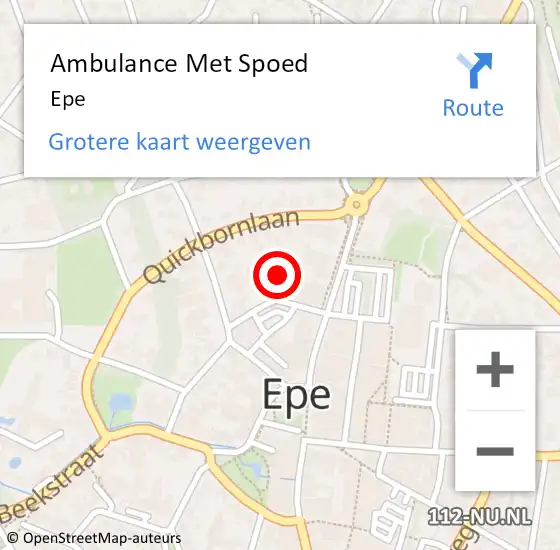 Locatie op kaart van de 112 melding: Ambulance Met Spoed Naar Epe op 27 april 2024 09:50