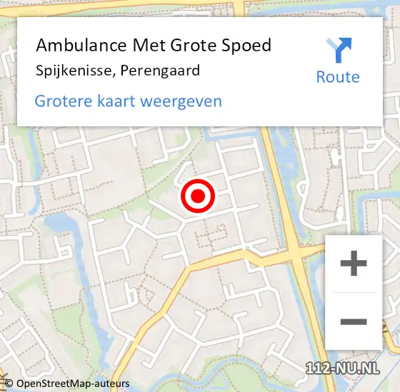 Locatie op kaart van de 112 melding: Ambulance Met Grote Spoed Naar Spijkenisse, Perengaard op 27 april 2024 09:54