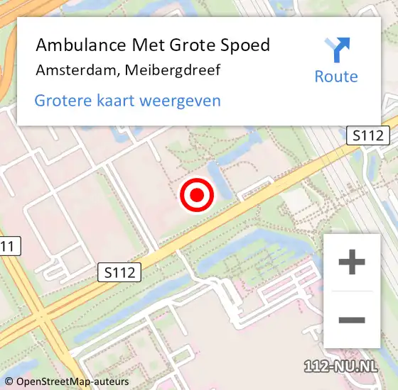 Locatie op kaart van de 112 melding: Ambulance Met Grote Spoed Naar Amsterdam, Meibergdreef op 27 april 2024 10:48