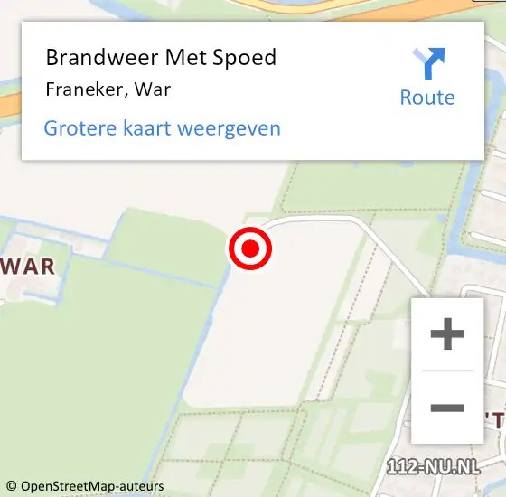 Locatie op kaart van de 112 melding: Brandweer Met Spoed Naar Franeker, War op 27 april 2024 11:04