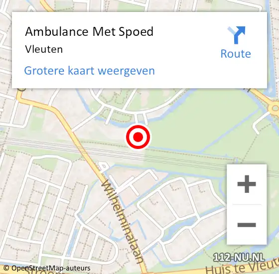 Locatie op kaart van de 112 melding: Ambulance Met Spoed Naar Vleuten op 27 april 2024 11:24
