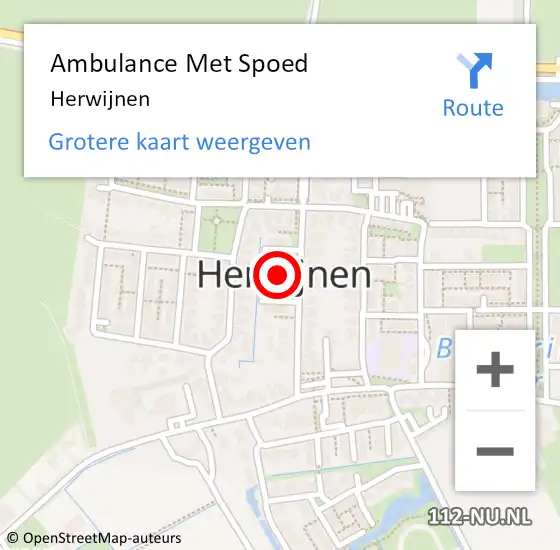 Locatie op kaart van de 112 melding: Ambulance Met Spoed Naar Herwijnen op 27 april 2024 11:33