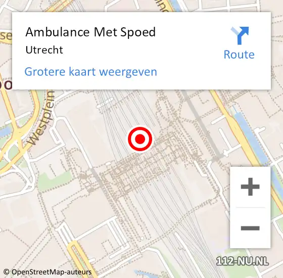 Locatie op kaart van de 112 melding: Ambulance Met Spoed Naar Utrecht op 27 april 2024 11:59