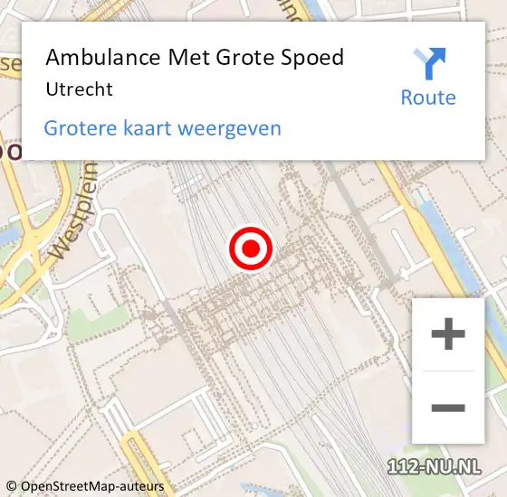 Locatie op kaart van de 112 melding: Ambulance Met Grote Spoed Naar Utrecht op 27 april 2024 12:09