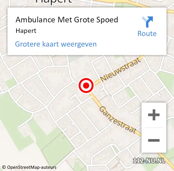Locatie op kaart van de 112 melding: Ambulance Met Grote Spoed Naar Hapert op 29 april 2024 11:52