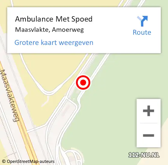 Locatie op kaart van de 112 melding: Ambulance Met Spoed Naar Maasvlakte, Amoerweg op 29 april 2024 20:51