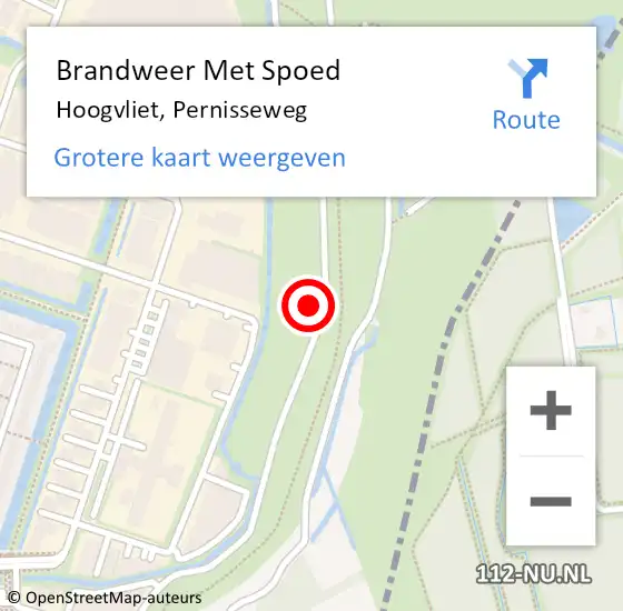 Locatie op kaart van de 112 melding: Brandweer Met Spoed Naar Hoogvliet, Pernisseweg op 29 april 2024 21:05