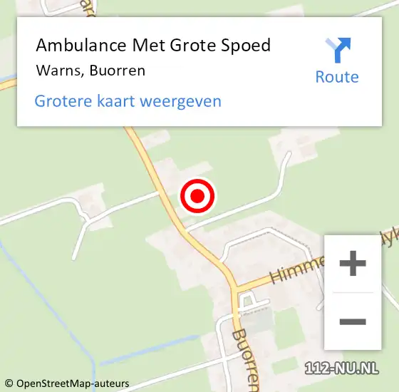 Locatie op kaart van de 112 melding: Ambulance Met Grote Spoed Naar Warns, Buorren op 30 april 2024 02:45