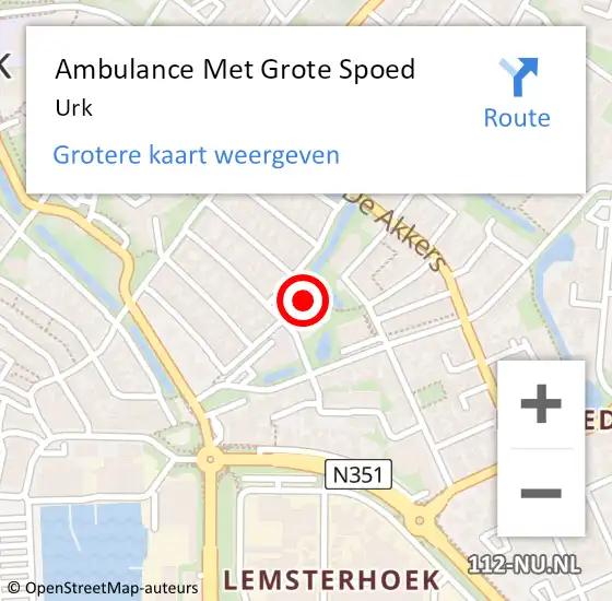 Locatie op kaart van de 112 melding: Ambulance Met Grote Spoed Naar Urk op 30 april 2024 16:48