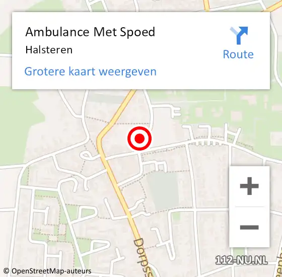 Locatie op kaart van de 112 melding: Ambulance Met Spoed Naar Halsteren op 30 april 2024 17:05