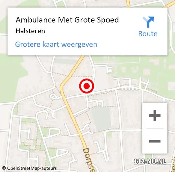 Locatie op kaart van de 112 melding: Ambulance Met Grote Spoed Naar Halsteren op 30 april 2024 18:34