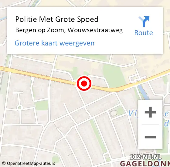 Locatie op kaart van de 112 melding: Politie Met Grote Spoed Naar Bergen op Zoom, Wouwsestraatweg op 1 mei 2024 17:21