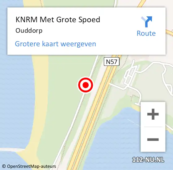 Locatie op kaart van de 112 melding: KNRM Met Grote Spoed Naar Ouddorp op 1 mei 2024 18:02