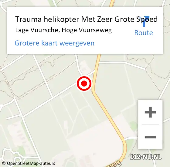 Locatie op kaart van de 112 melding: Trauma helikopter Met Zeer Grote Spoed Naar Lage Vuursche, Hoge Vuurseweg op 1 mei 2024 20:00