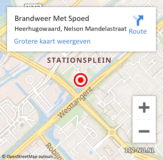 Locatie op kaart van de 112 melding: Brandweer Met Spoed Naar Heerhugowaard, Nelson Mandelastraat op 1 mei 2024 23:36