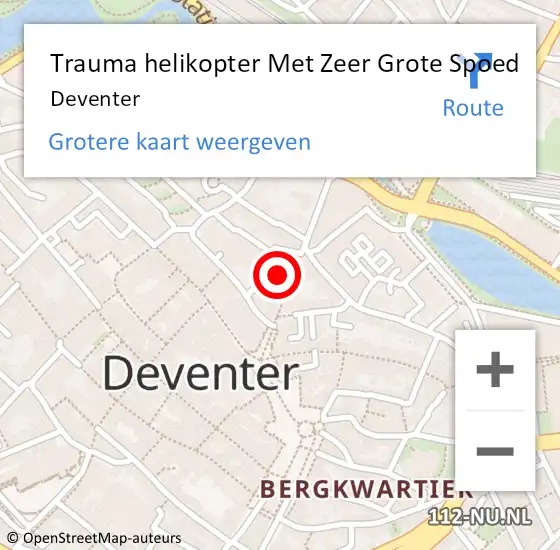 Locatie op kaart van de 112 melding: Trauma helikopter Met Zeer Grote Spoed Naar Deventer op 2 mei 2024 05:24