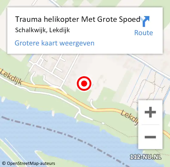 Locatie op kaart van de 112 melding: Trauma helikopter Met Grote Spoed Naar Schalkwijk, Lekdijk op 2 mei 2024 15:55