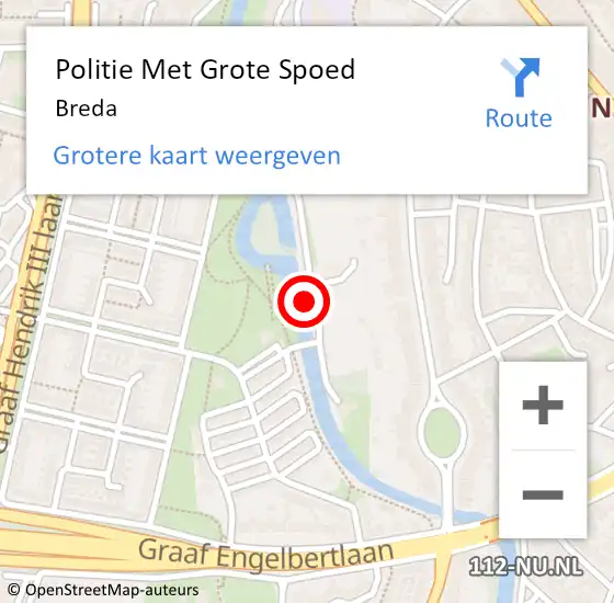 Locatie op kaart van de 112 melding: Politie Met Grote Spoed Naar Breda op 2 mei 2024 16:34
