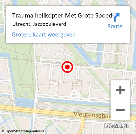 Locatie op kaart van de 112 melding: Trauma helikopter Met Grote Spoed Naar Utrecht, Jazzboulevard op 2 mei 2024 19:20