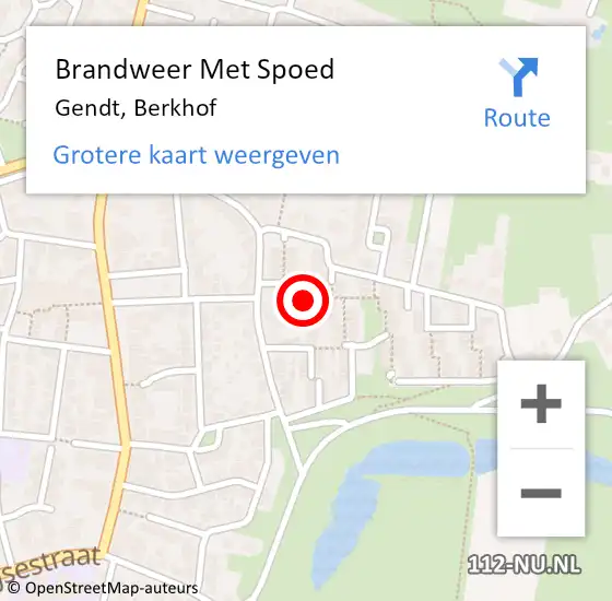 Locatie op kaart van de 112 melding: Brandweer Met Spoed Naar Gendt, Berkhof op 3 mei 2024 03:00
