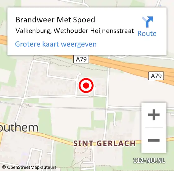 Locatie op kaart van de 112 melding: Brandweer Met Spoed Naar Valkenburg, Wethouder Heijnensstraat op 3 mei 2024 03:27
