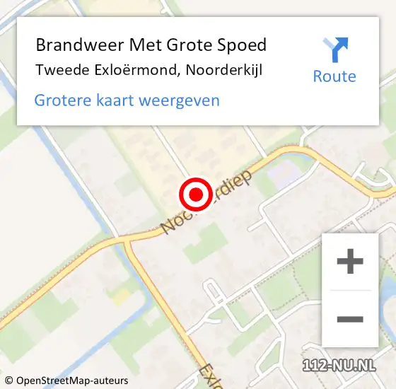 Locatie op kaart van de 112 melding: Brandweer Met Grote Spoed Naar Tweede Exloërmond, Noorderkijl op 3 mei 2024 03:41