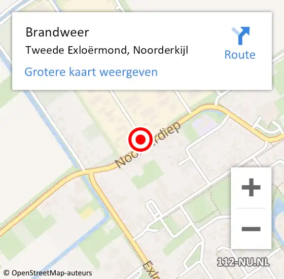 Locatie op kaart van de 112 melding: Brandweer Tweede Exloërmond, Noorderkijl op 3 mei 2024 04:04