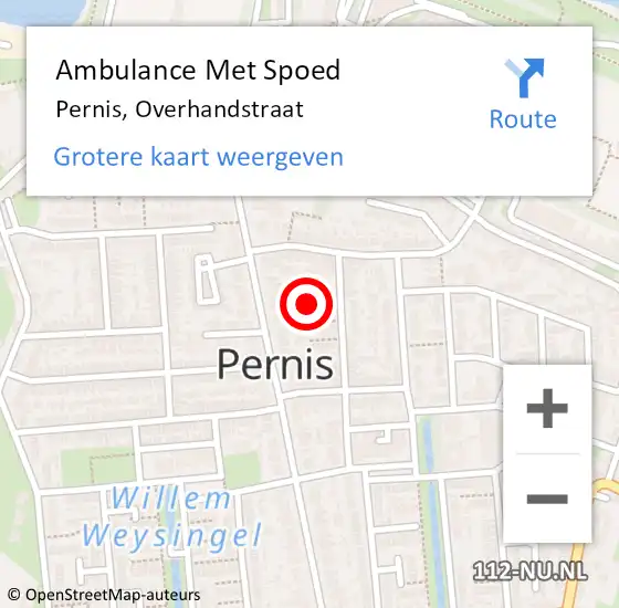 Locatie op kaart van de 112 melding: Ambulance Met Spoed Naar Pernis, Overhandstraat op 3 mei 2024 09:59