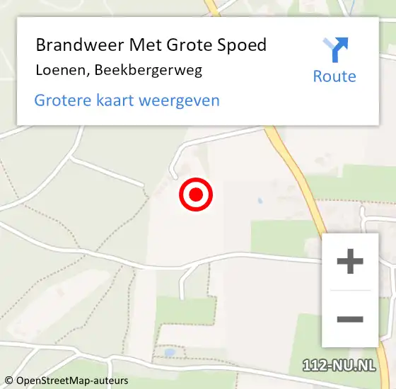 Locatie op kaart van de 112 melding: Brandweer Met Grote Spoed Naar Loenen, Beekbergerweg op 3 mei 2024 11:23