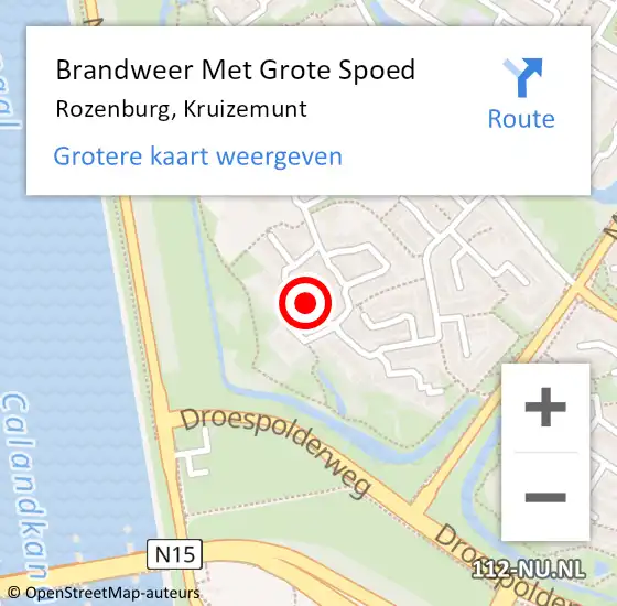 Locatie op kaart van de 112 melding: Brandweer Met Grote Spoed Naar Rozenburg, Kruizemunt op 4 mei 2024 08:37
