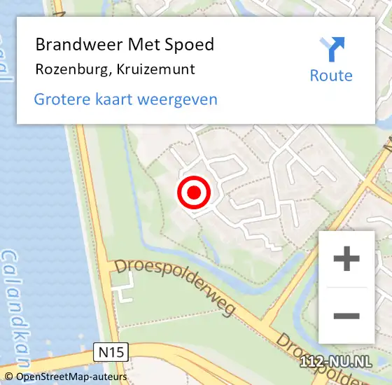 Locatie op kaart van de 112 melding: Brandweer Met Spoed Naar Rozenburg, Kruizemunt op 4 mei 2024 09:04