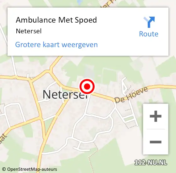 Locatie op kaart van de 112 melding: Ambulance Met Spoed Naar Netersel op 4 mei 2024 10:36