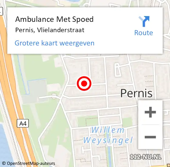 Locatie op kaart van de 112 melding: Ambulance Met Spoed Naar Pernis, Vlielanderstraat op 4 mei 2024 13:52