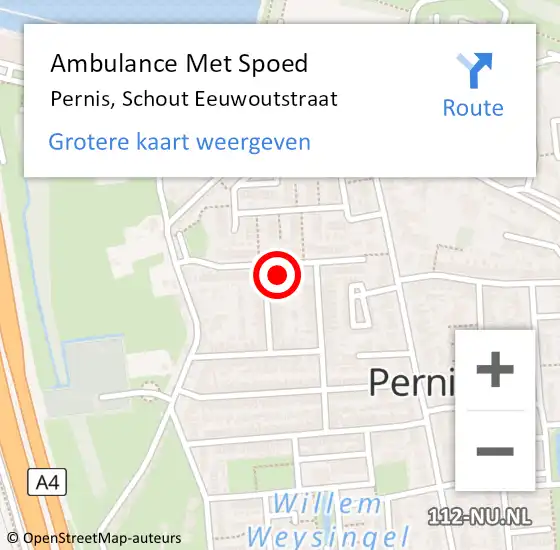 Locatie op kaart van de 112 melding: Ambulance Met Spoed Naar Pernis, Schout Eeuwoutstraat op 5 mei 2024 09:49