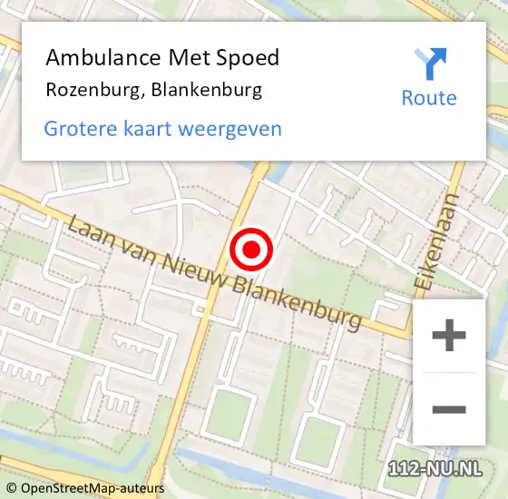 Locatie op kaart van de 112 melding: Ambulance Met Spoed Naar Rozenburg, Blankenburg op 5 mei 2024 12:06