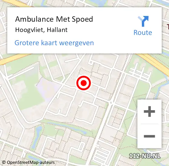 Locatie op kaart van de 112 melding: Ambulance Met Spoed Naar Hoogvliet, Hallant op 5 mei 2024 12:51