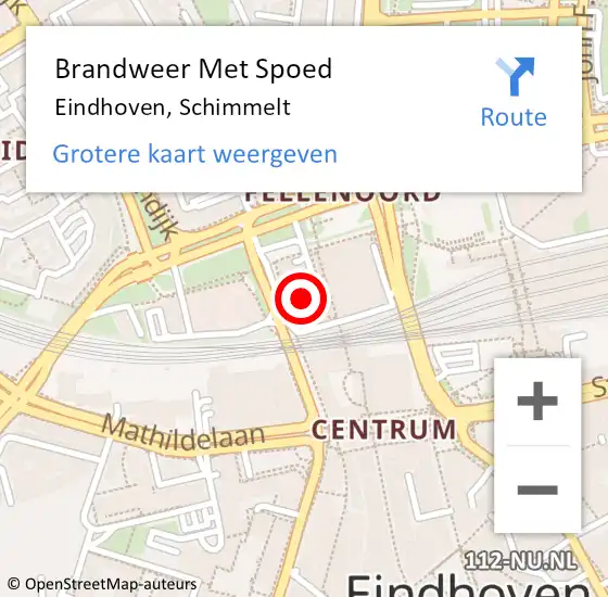 Locatie op kaart van de 112 melding: Brandweer Met Spoed Naar Eindhoven, Schimmelt op 5 mei 2024 18:59