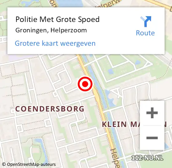 Locatie op kaart van de 112 melding: Politie Met Grote Spoed Naar Groningen, Helperzoom op 5 mei 2024 19:42