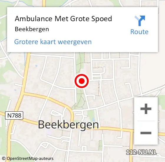 Locatie op kaart van de 112 melding: Ambulance Met Grote Spoed Naar Beekbergen op 6 mei 2024 03:26