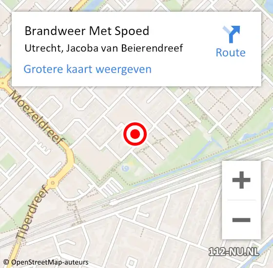 Locatie op kaart van de 112 melding: Brandweer Met Spoed Naar Utrecht, Jacoba van Beierendreef op 6 mei 2024 14:07