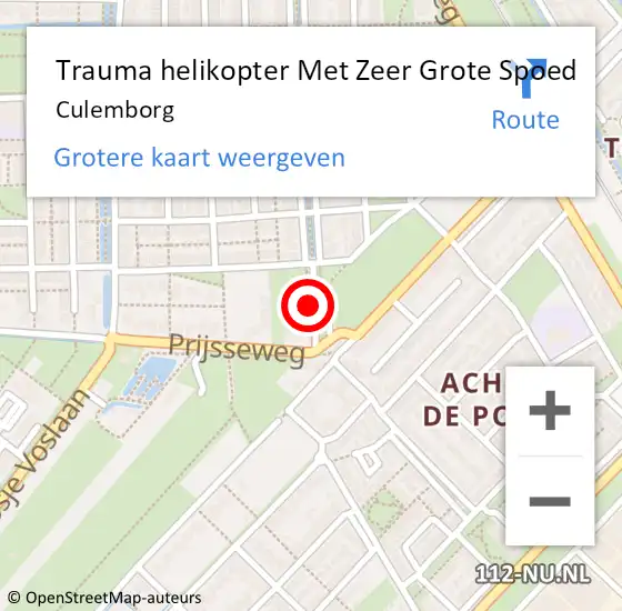 Locatie op kaart van de 112 melding: Trauma helikopter Met Zeer Grote Spoed Naar Culemborg op 6 mei 2024 15:42