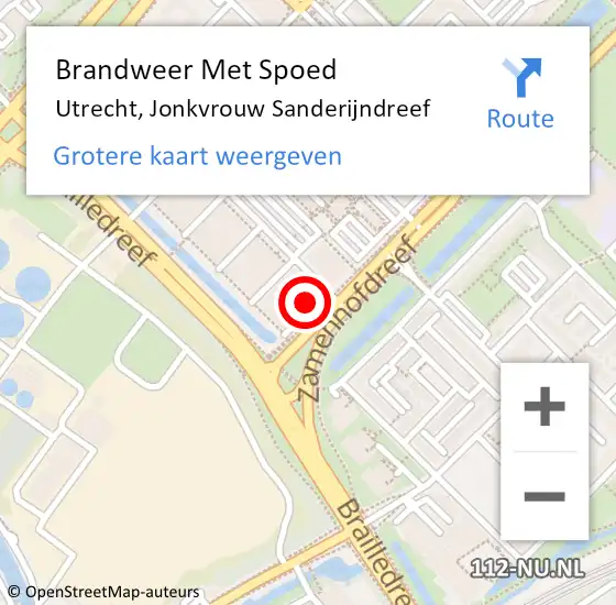 Locatie op kaart van de 112 melding: Brandweer Met Spoed Naar Utrecht, Jonkvrouw Sanderijndreef op 6 mei 2024 17:32