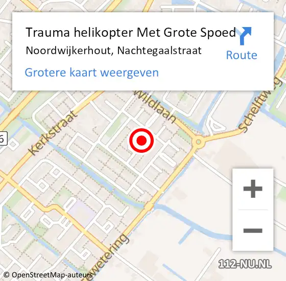 Locatie op kaart van de 112 melding: Trauma helikopter Met Grote Spoed Naar Noordwijkerhout, Nachtegaalstraat op 7 mei 2024 16:39