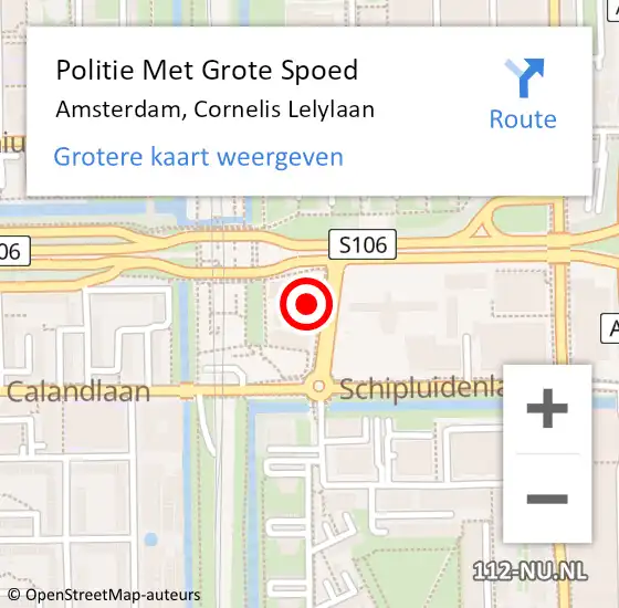 Locatie op kaart van de 112 melding: Politie Met Grote Spoed Naar Amsterdam, Cornelis Lelylaan op 7 mei 2024 17:53