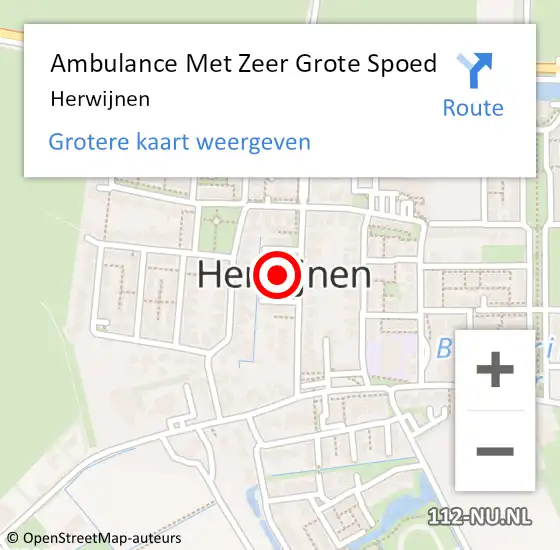 Locatie op kaart van de 112 melding: Ambulance Met Zeer Grote Spoed Naar Herwijnen op 7 mei 2024 18:25